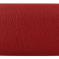 Elegant Red Leather Wallet with Iconic Interlock