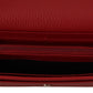 Elegant Red Leather Wallet with Iconic Interlock