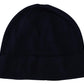 Elegant Unisex Beanie in Blue Cotton Cashmere Blend