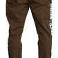 Elegant Brown Cotton Stretch Sweatpants