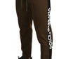 Elegant Brown Cotton Stretch Sweatpants