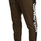 Elegant Brown Cotton Stretch Sweatpants