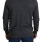Elegant Gray Cashmere Button-Down Cardigan