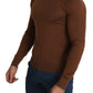 Elegant Brown Cashmere Pullover Sweater