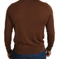 Elegant Brown Cashmere Pullover Sweater