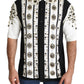 Elegant Striped Silk Jersey with Jewel Details