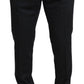 Elegant Black Brocade Two-Piece Wool Suit