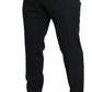 Elegant Black Brocade Two-Piece Wool Suit