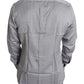 Elegant Gray Slim Fit Cotton Dress Shirt