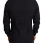 Sleek Black Cotton Dress Shirt