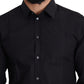 Sleek Black Cotton Dress Shirt