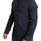 Elegant Navy Blue Slim Fit Dress Shirt