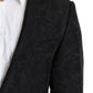 Elegant Black Floral Martini Blazer Jacket