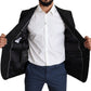 Elegant Black Floral Martini Blazer Jacket