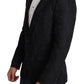Elegant Black Floral Martini Blazer Jacket