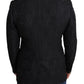 Elegant Black Floral Martini Blazer Jacket