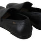 Elegant Black Leather Classic Loafers