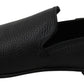 Elegant Black Leather Classic Loafers