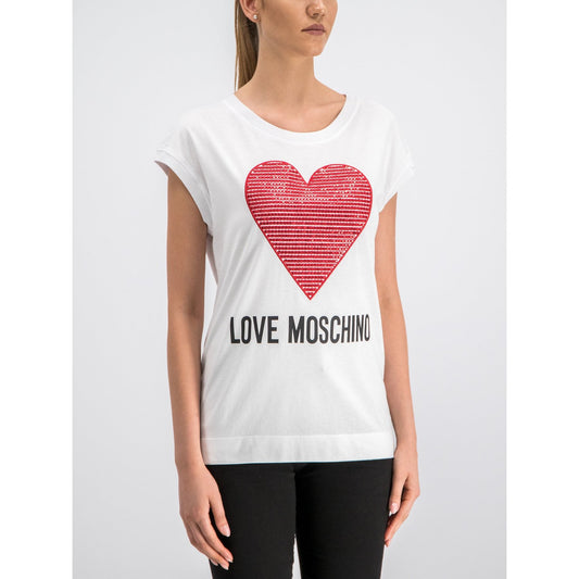 White Cotton Women T-Shirt