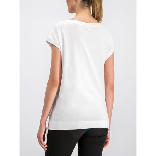 White Cotton Women T-Shirt