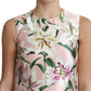 Floral A-Line Mini Silk Dress in Pink