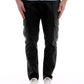 Sleek Black Cotton Stretch Cargo Pants