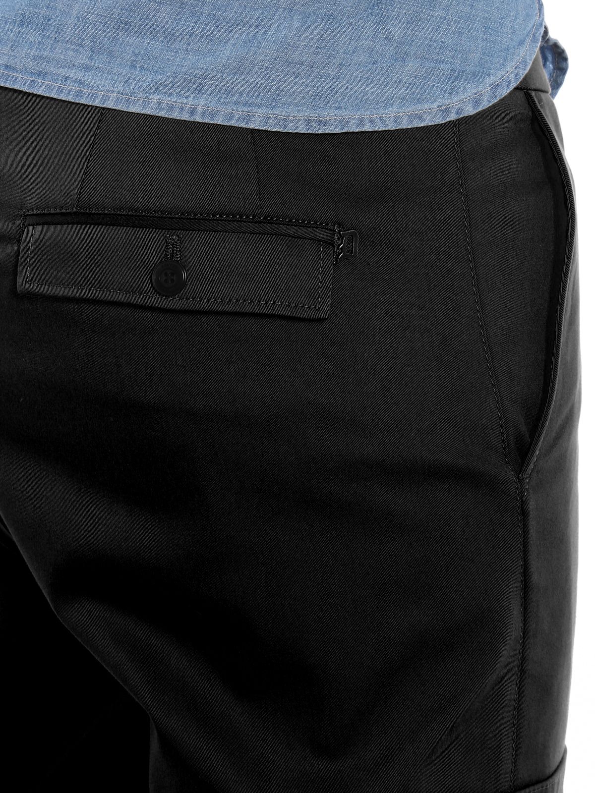 Sleek Black Cotton Stretch Cargo Pants