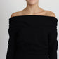 Elegant Open Shoulder Black Sheath Dress