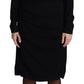 Elegant Open Shoulder Black Sheath Dress