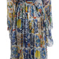 Majolica Print Silk Wrap Midi Dress