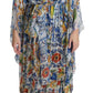 Majolica Print Silk Wrap Midi Dress