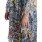 Majolica Print Silk Wrap Midi Dress