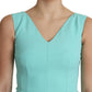 Elegant Light Blue Sleeveless Midi Dress