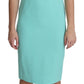 Elegant Light Blue Sleeveless Midi Dress