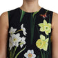 Elegant Black Floral Shift Mini Dress