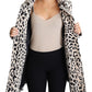 Elegant Leopard Print Faux Fur Trench Coat