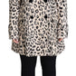 Elegant Leopard Print Faux Fur Trench Coat