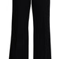 Black Cashmere Wide Leg Women Trouser Pants