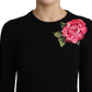 Floral Embroidered Wool Pullover Sweater