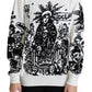 Embroidered Graffiti Pullover in Virgin Wool