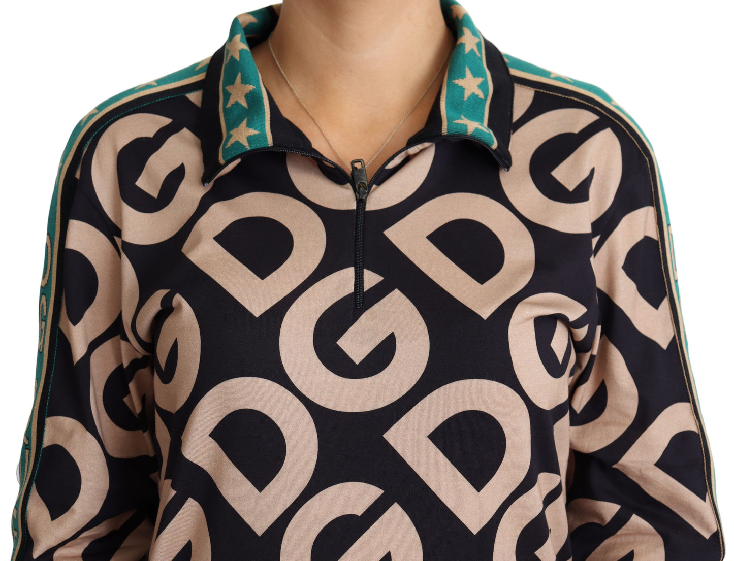 Multicolor Cotton Blend Pullover Sweater