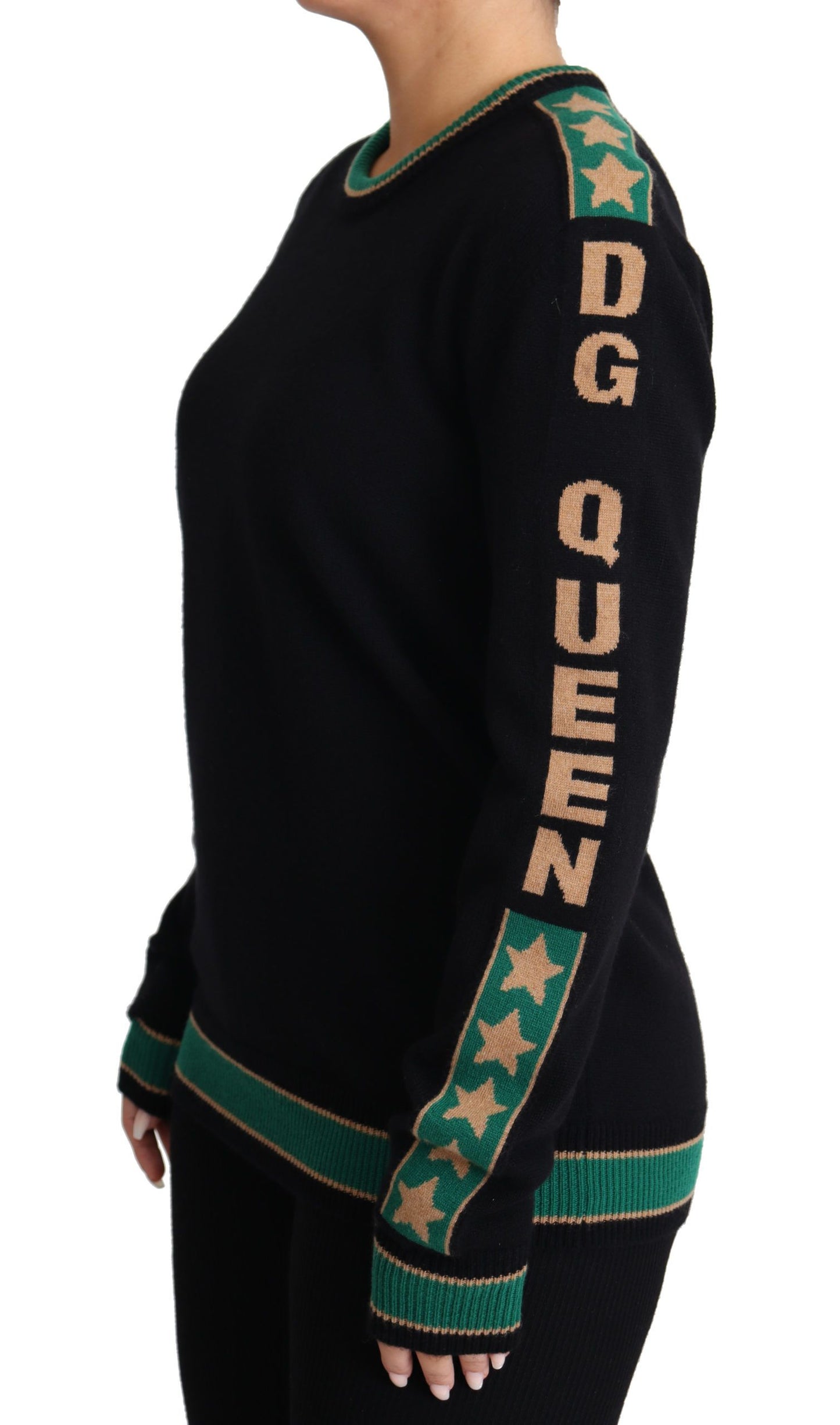 Elegant Black Cashmere Pullover with DG Monogram