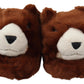 Teddy Bear Embellished Brown Loafers