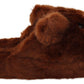 Teddy Bear Embellished Brown Loafers