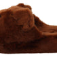 Teddy Bear Embellished Brown Loafers
