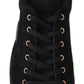 Chic Black Leather Sneakers for Men