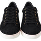 Chic Black Leather Sneakers for Men