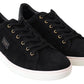 Chic Black Leather Sneakers for Men