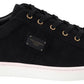 Chic Black Leather Sneakers for Men