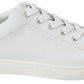 Chic White & Yellow Leather Low-Top Sneakers